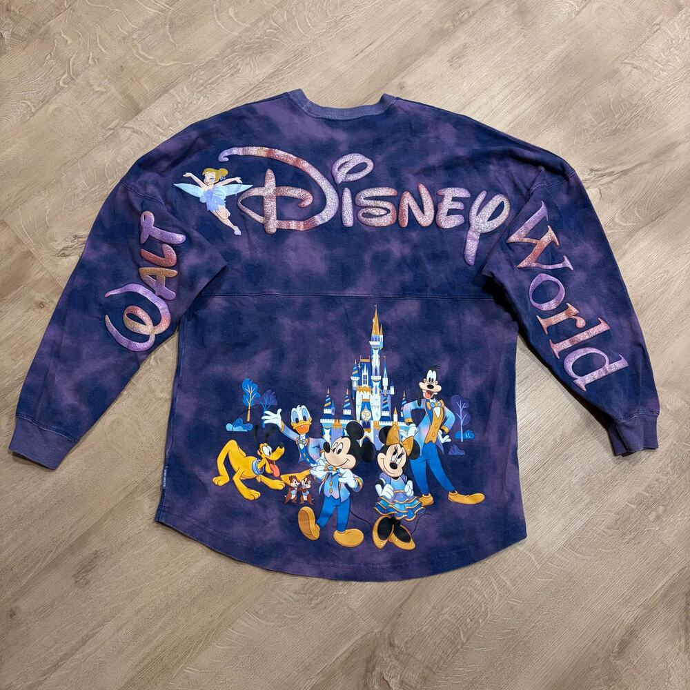 2022 Walt Disney World 50th Anniversary Tie Dye Spirit Jersey Adult Small Purple
